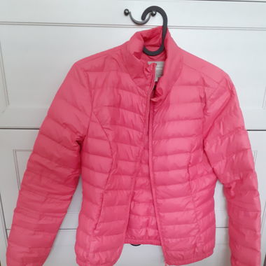 Pink puffer jacket