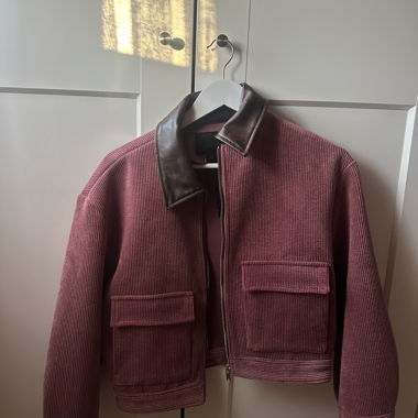 Veste rose Zara avec col en cuir