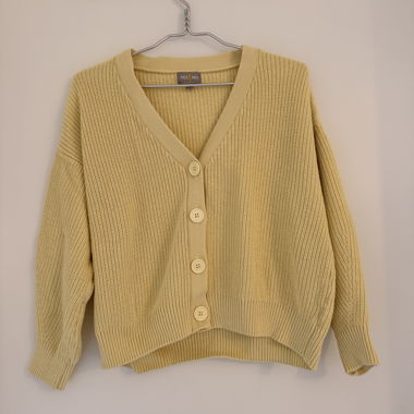 Cardigan Giallo Con Bottoni