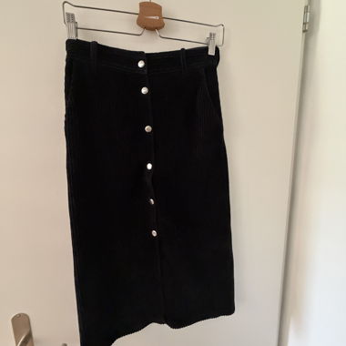 & other Stories Jupe-culotte en velours côtelé noire