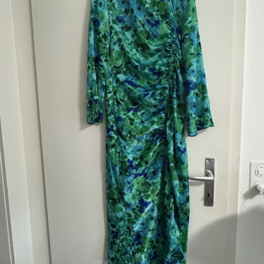 ZARA Midi Dress green/blue
