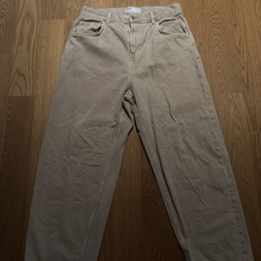 Bershka Wide Leg Hose beige 