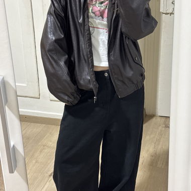 Bershka Kunstlederjacke Braun