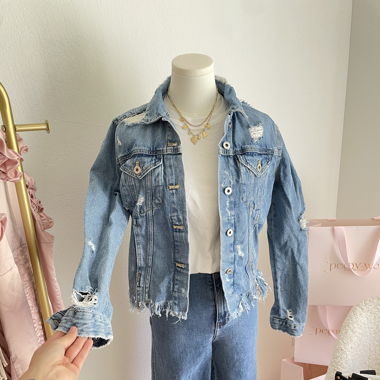 Distressed Jeansjacke 