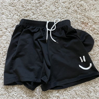 Black drawstring shorts