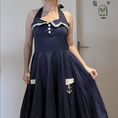 Rockabill/retro Kleid im Sailor Look