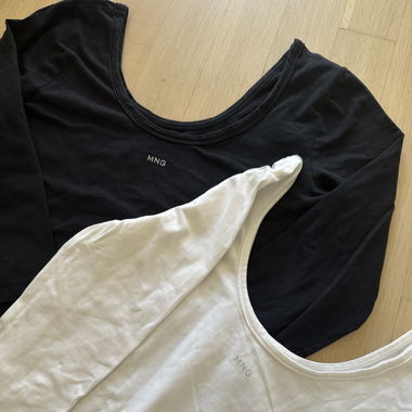 Mango Basic Longsleeve Set mit Ausschnitt 