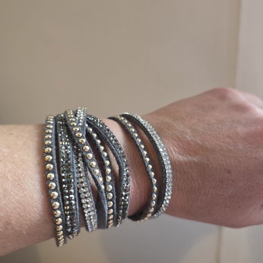 Bracelets empiles argentés