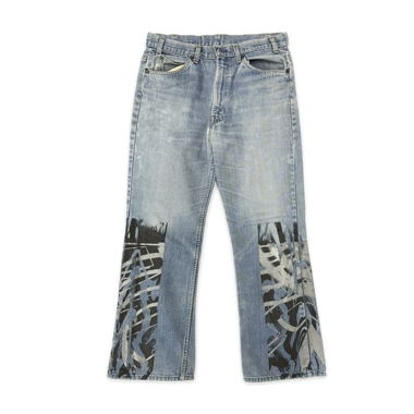 Jeans Levi's 501 bleu avec onglet orange 1980 vintage