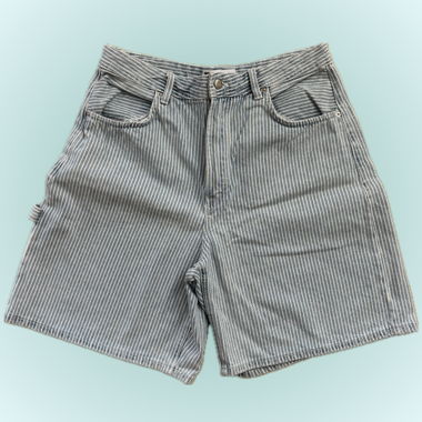 Short in denim a righe Bershka