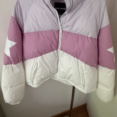 Doudoune rose-blanc
