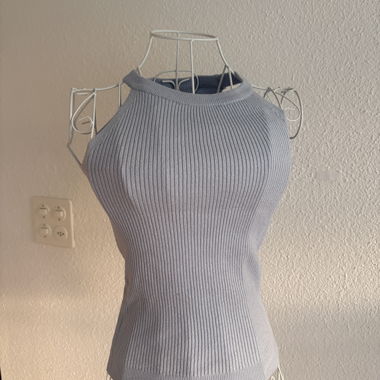 Light Blue Ribbed Top