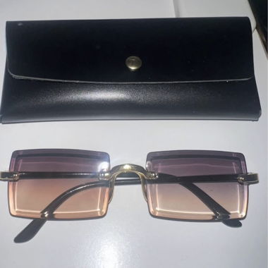 unisex braune quadratische Sonnenbrille 