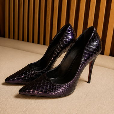 Lila Python-Optik High Heels