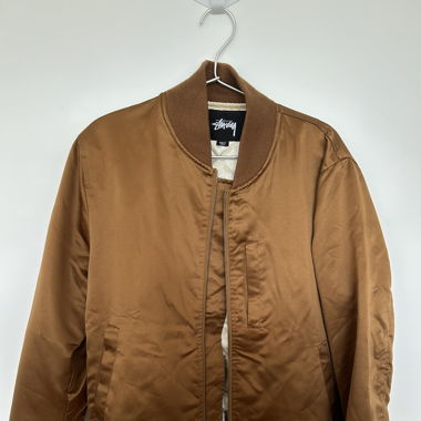 Stüssy Gold Satin Bomber Jacket