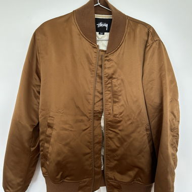 Stüssy Gold Satin Bomber Jacket