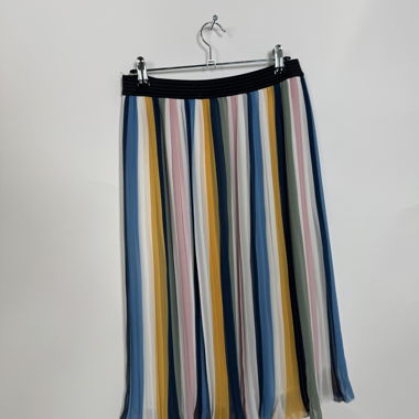 Striped Pleated Skirt