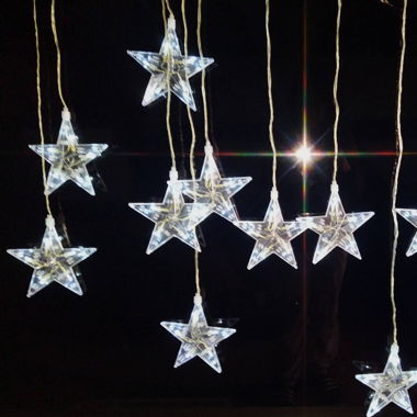 2x LED-Stern Lichterkette je 7 Sterne kaltweiss 