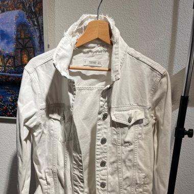 Giacca di jeans bianca