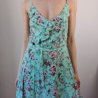 Robe d'été en viscose florale avec oiseaux « Oasis »