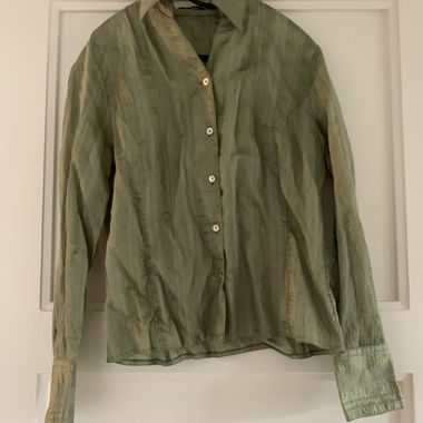 Camicia verde effetto seta S