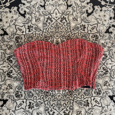 Top Zara rosso senza spalline