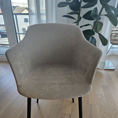 4 Esszimmerstühle beige/grau