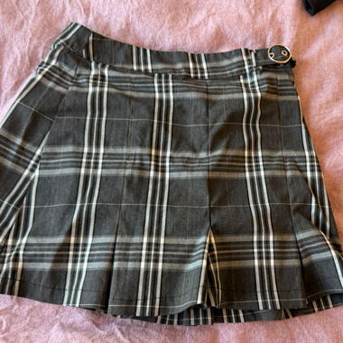 Bershka Plaid Skort Grey Check Skirt Shorts L