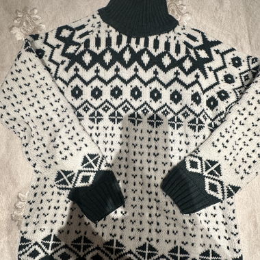 Maglione norvegese nero e bianco