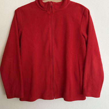 Giacca in pile rossa con zip 11-12 anni