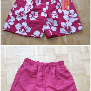 Shorts de bain rose Hibiscus L