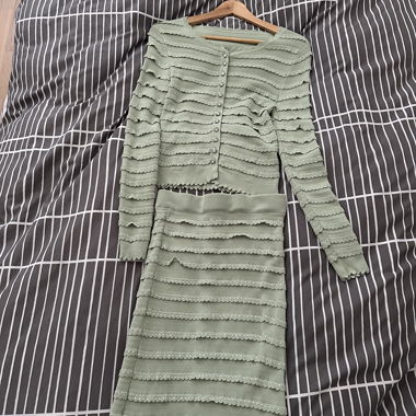 Knit Set with Cardigan and Skirt