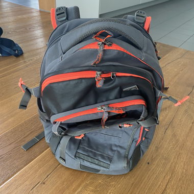Zaino scolastico per bambini Satch, grigio arancione
