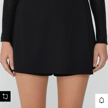 black skirt with shorts