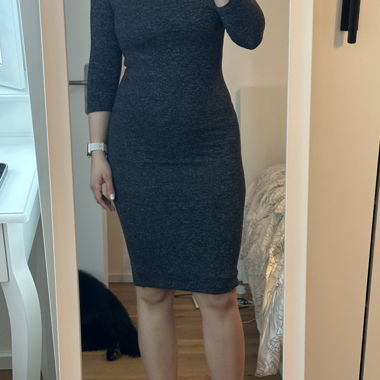 Dark grey midi dress