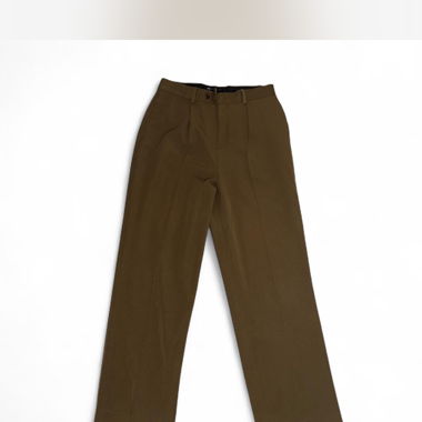 Olive high-waisted wide-leg trousers