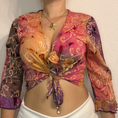 Blouse Cache-Cœur Tie-Dye Boho – Phool
