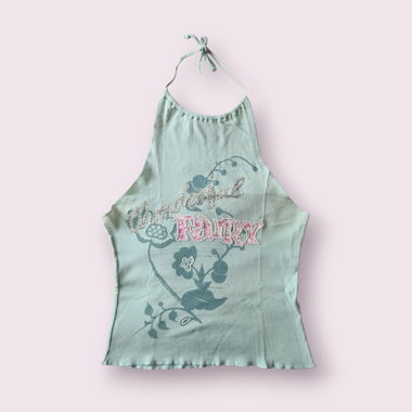 Débardeur Sisley turquoise taille L, dos découvert