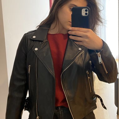 Black leather jacket 