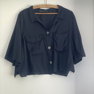 Chemise bleu marine à manches courtes