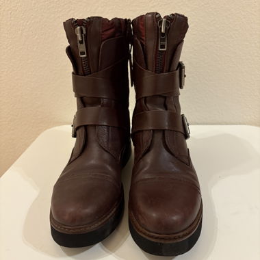 Geox brown bordeaux leather ankle boots EU 40
