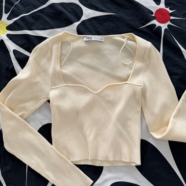 Top lavorato a maglia Zara beige
