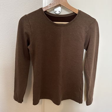 Top Marrone a Maniche Lunghe