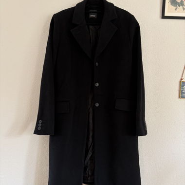 Esprit schwarzer Mantel aus Wolle & Kaschmir