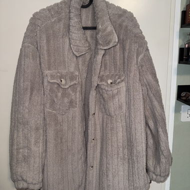 Fluffy beige teddy jacket