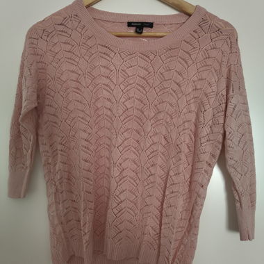 Pull fin en maille couleur saumon