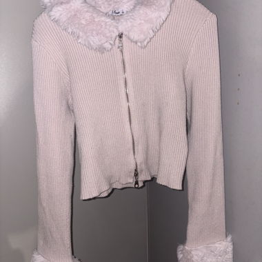 Gilet en maille rose clair