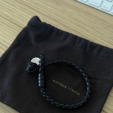 Bottega Veneta Black Leather Bracelet 