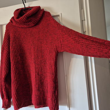 Pull à col roulé rouge 34