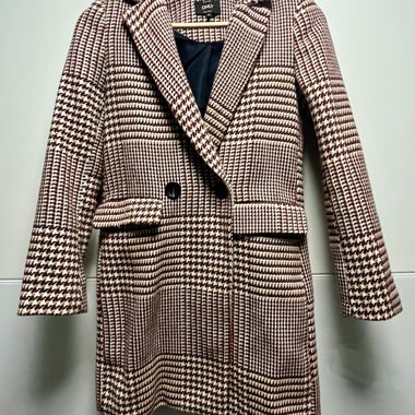 ONLY coat red/blue/white striped, size XS